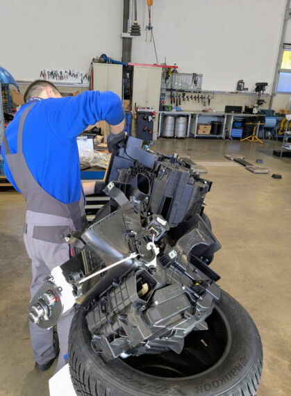 Reparatur des Gebläsekastens